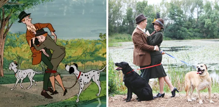 Couple Recreates '101 Dalmatians' Intro For Their Engagement Photoshoot