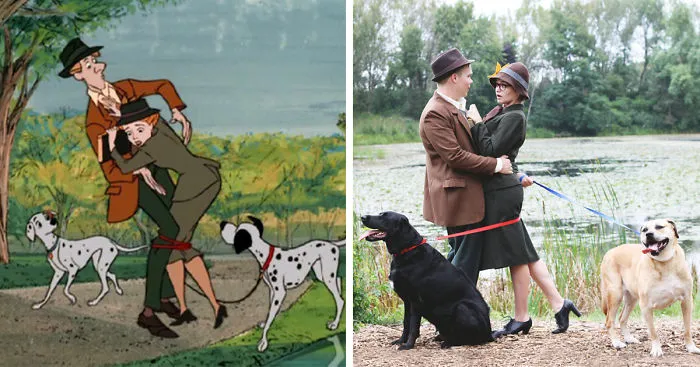 Couple Recreates '101 Dalmatians' Intro For Their Engagement Photoshoot