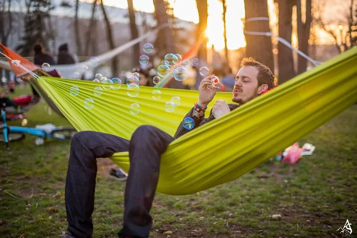 I Quit Smoking Blowing Bubbles