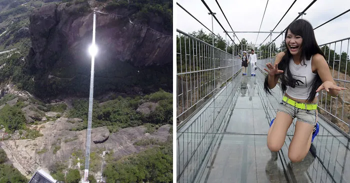 World's Longest Glass Bridge, 590ft High, Opens In China - Tourists Too Scared To Walk It