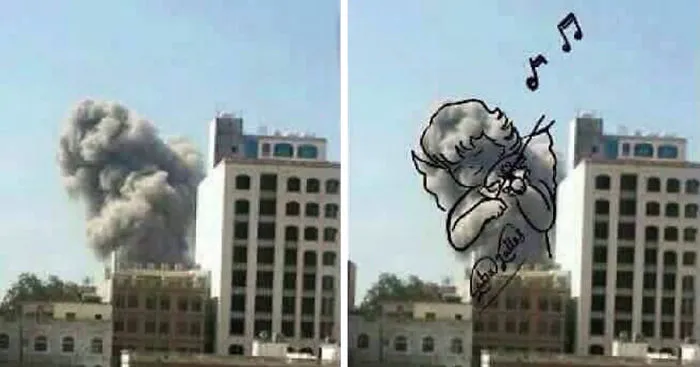 Yemeni Artists Turn Explosion Smoke Into Powerful Images