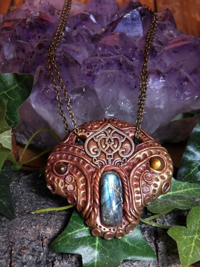 Two Artists Create Elven Pendants From Depths Of Magic Forest Out Of Polymer Clay