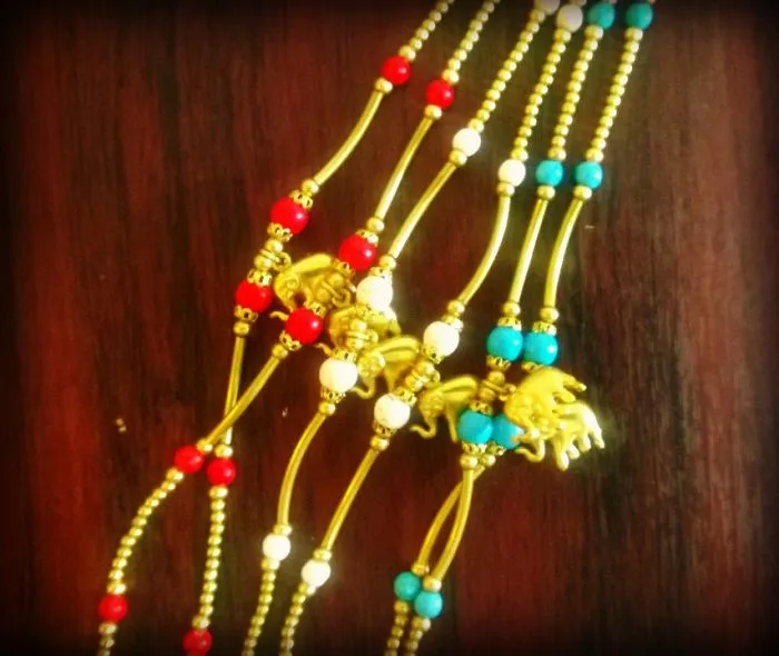 Elephant Charm Howlite Stone Bracelets & Anklets