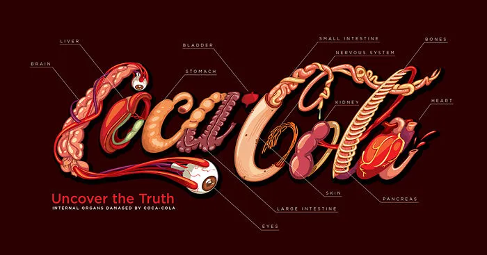 Coca-Cola's Honest Logo Shows Which Organs Are Harmed When You Drink It