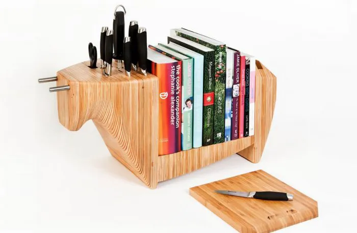 2 In 1: Knife Block And Bookshelf