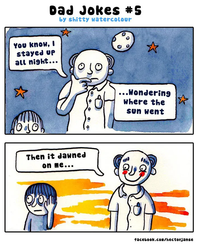 Dad Jokes Illustrated By 'Shitty Watercolour' Artist
