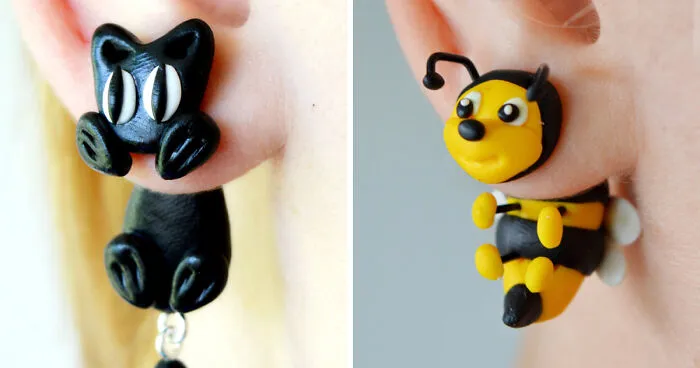 Artist Creates Cute Double-Sided Animal Earings