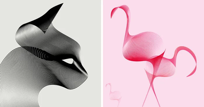 Less Is More: I Create Illustrations By Repeating Two Identical Lines