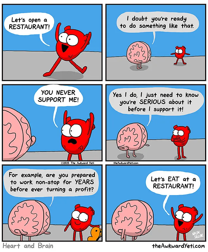 Heart Vs. Brain: Funny Webcomic Shows Constant Battle Between Our Intellect And Emotions