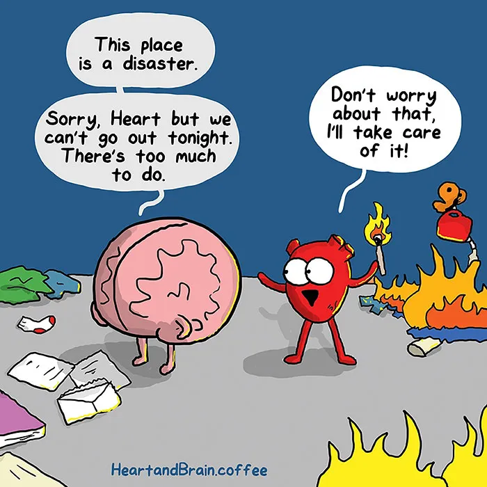 Heart Vs. Brain: Funny Webcomic Shows Constant Battle Between Our Intellect And Emotions