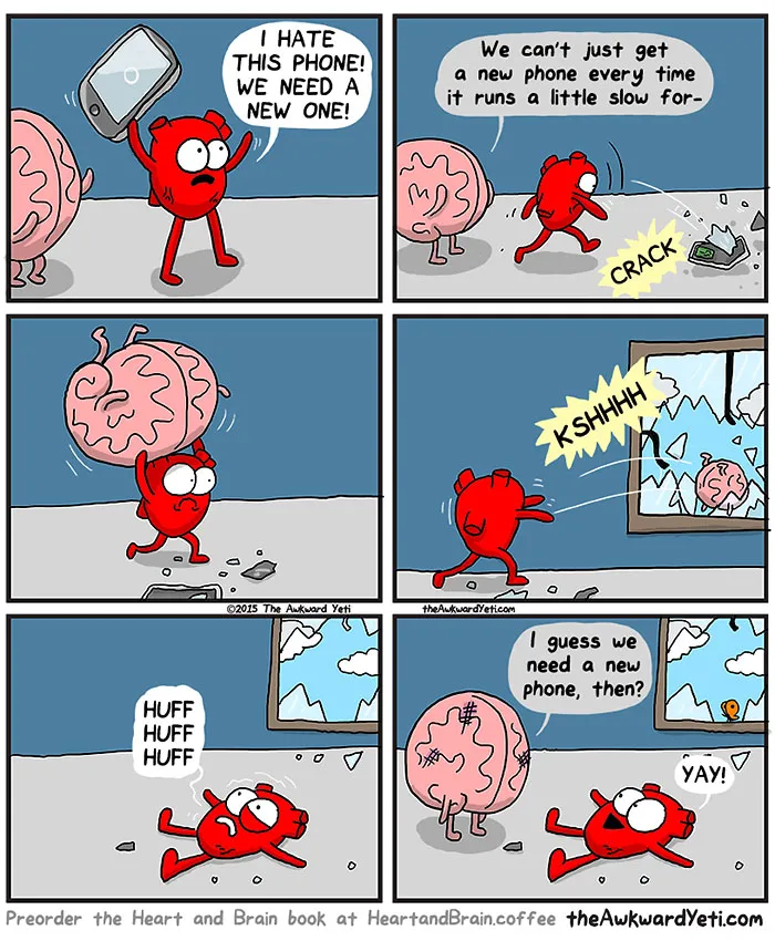 Heart Vs. Brain: Funny Webcomic Shows Constant Battle Between Our Intellect And Emotions