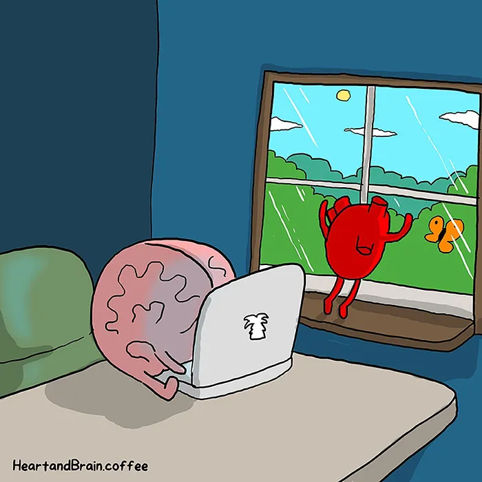 Heart Vs. Brain: Funny Webcomic Shows Constant Battle Between Our Intellect And Emotions