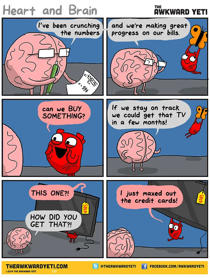 Heart Vs. Brain: Funny Webcomic Shows Constant Battle Between Our Intellect And Emotions