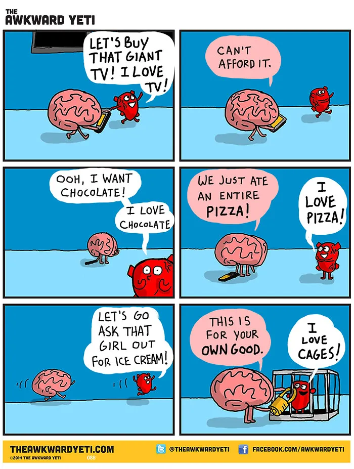 Heart Vs. Brain: Funny Webcomic Shows Constant Battle Between Our Intellect And Emotions