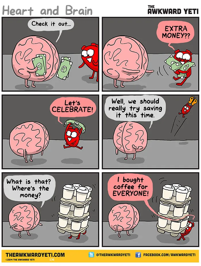 Heart Vs. Brain: Funny Webcomic Shows Constant Battle Between Our Intellect And Emotions