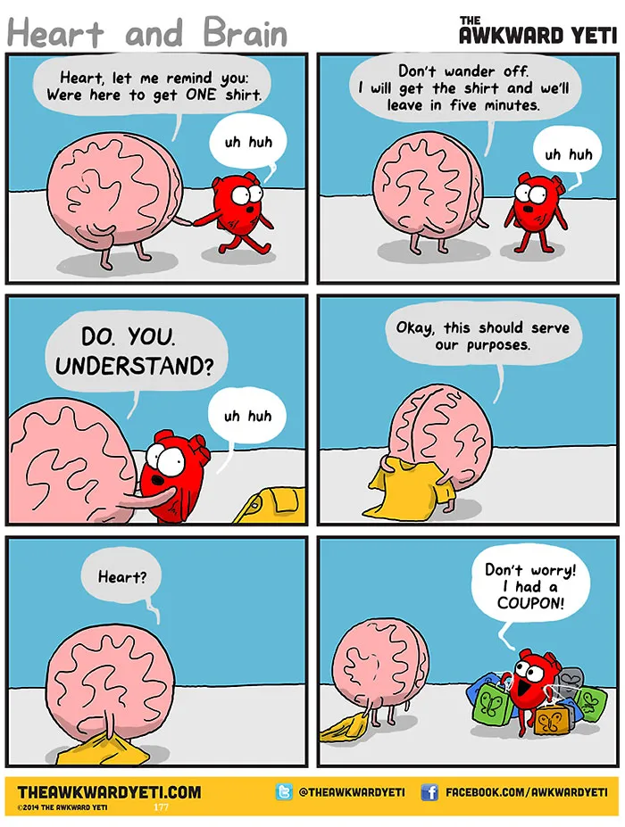 Heart Vs. Brain: Funny Webcomic Shows Constant Battle Between Our Intellect And Emotions