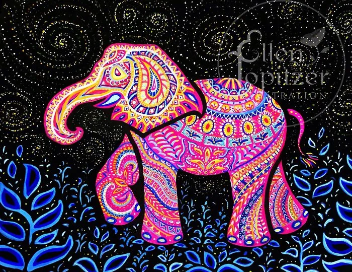 Elephant Print By Ellen Topitzer