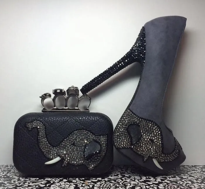 Elephant Shoes And Clutch