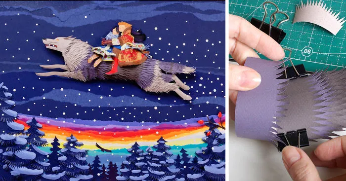 Russian Artists Create Intricate Paper Illustration Of Famous Fairytale