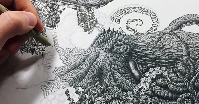 Millions Of Dots Form Intricate Pen Drawings To Raise Environmental Awareness