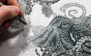 Millions Of Dots Form Intricate Pen Drawings To Raise Environmental Awareness
