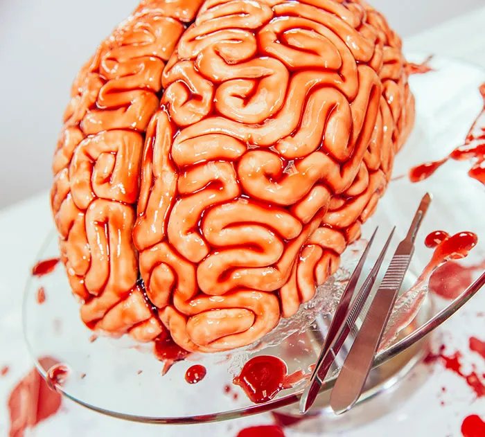 How To Make A Red Velvet Brain Cake For Halloween