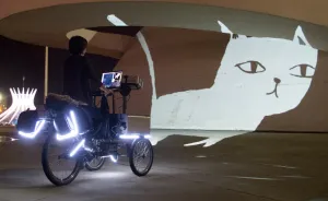 We Create Animated Street Art By Riding Tricycles With Projectors
