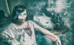 We Organised A Halloween Photo Shoot Wearing Hand-painted T-shirts.