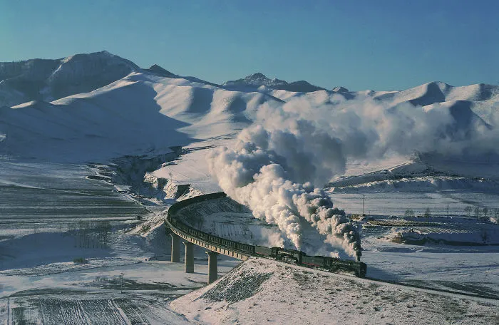 A Qj Doubleheader Blasted Uphill To Shangdian On The Jitong Tielu