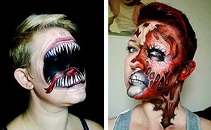 Self-Taught Artist Paints Terrifying Monsters On Faces