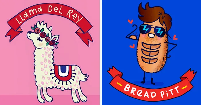 Mondays Are Horrible, So I Illustrate Cute Celebrity Puns