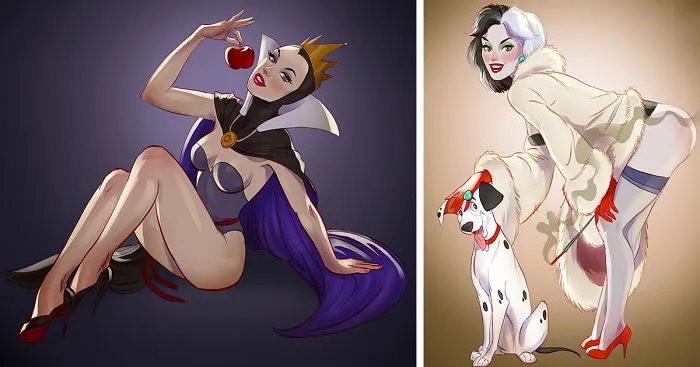 I Illustrated Disney Villains As Pin-Up Girls