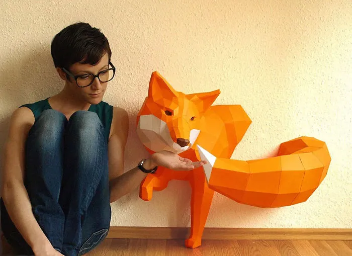 Geometric Paper Animal Sculptures