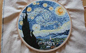 I Recreated Van Gogh's 'Starry Night' Using Only Needle And Thread