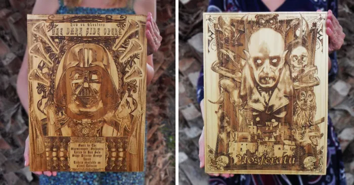 We Create Laser Engraved Wood Posters Of Our Favourite Movies