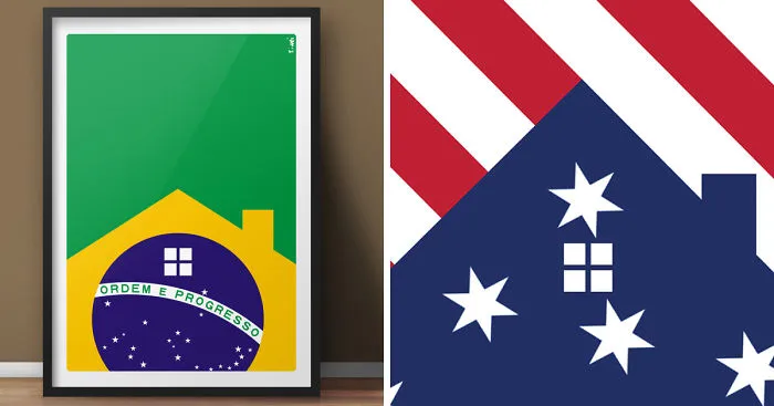 I Create Posters Where Country Flags Become Houses