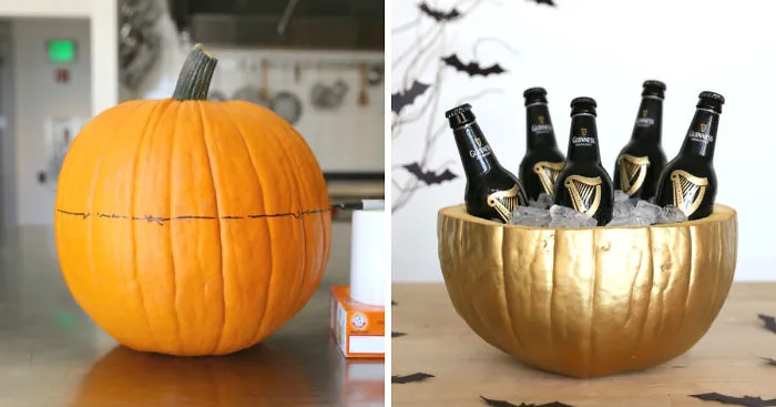 My DIY Pumpkin Drink Cooler For Halloween
