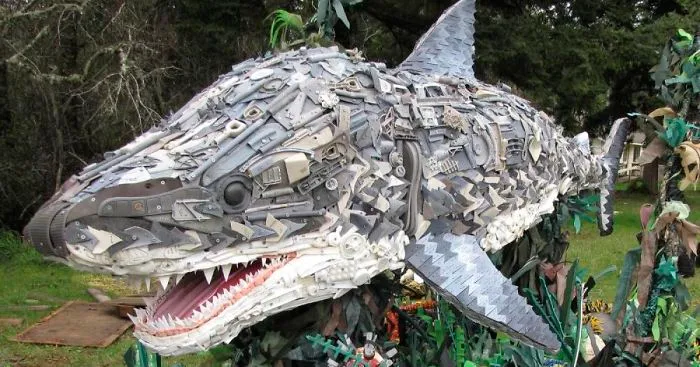 13 Giant Sculptures Made Entirely Of Beach Waste To Make You Reconsider Plastic Use