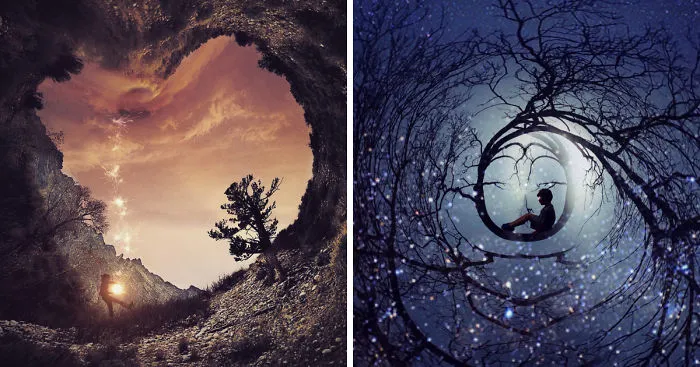 I Created A Series Of Tiny Planet Fantasy Worlds On My Iphone
