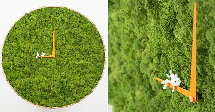 I Made A Moss Clock Using 2kg Of Moss