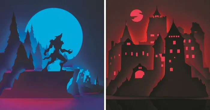 Artist Cuts Single Sheet Of Paper Into Halloween Scenes