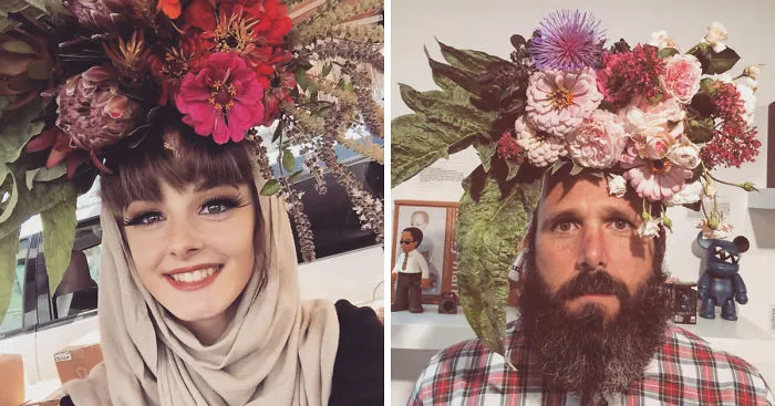 Flower Farmer Grows Smiles By Putting Flowers On Strangers’ Heads