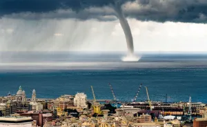 Russian Tourist Captures Incredible Moment A Giant Waterspout Twister Descends On Genoa