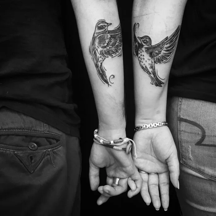 53 Brave Couples Who Chose Matching Wedding Tattoos Instead Of Rings