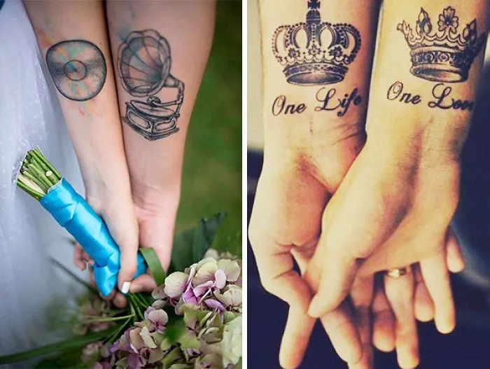 53 Brave Couples Who Chose Matching Wedding Tattoos Instead Of Rings