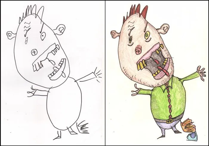 55 Artists Recreate Kids' Monster Doodles In Their Unique Styles