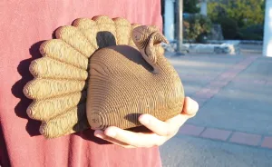 We Carved A Cardboard Turkey From Recycled Boxes