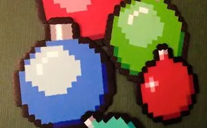 We Make Pixel Ornaments In Retro Styles