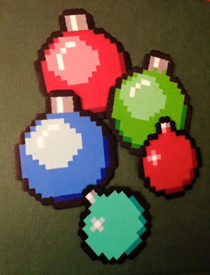 We Make Pixel Ornaments In Retro Styles