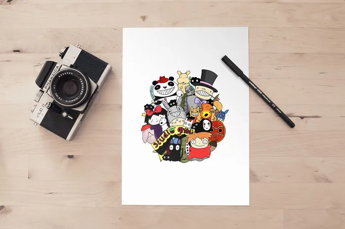 Studio Ghibli/totoro A4 Art Print